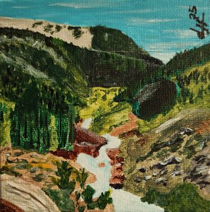 Arroyo en valle de montaña