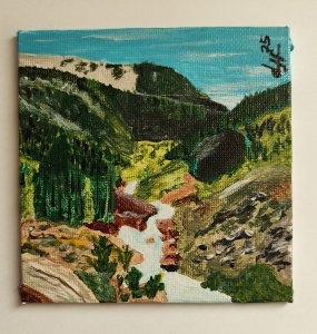 Arroyo en valle de montaña