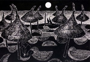 Noche bajo las sombrillas