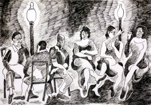 Vecinos tomando el fresco