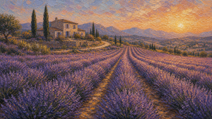 Campos de Lavanda al Ocaso