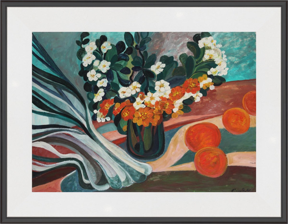 Bodegón Puerros y naranjas